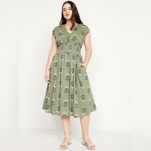 Waist-Defined Midi Dress